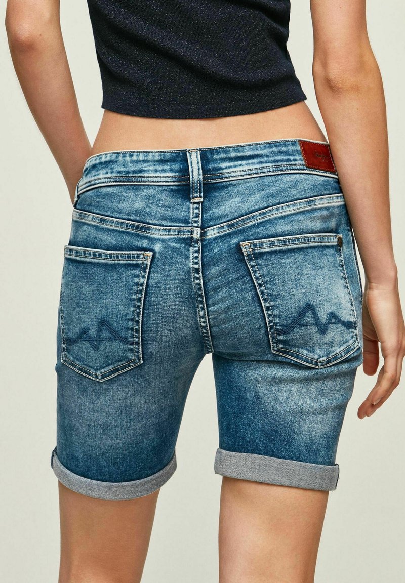 Shorts Paper Bag In Jeans Full Strass Bambina, Azzurro - 7