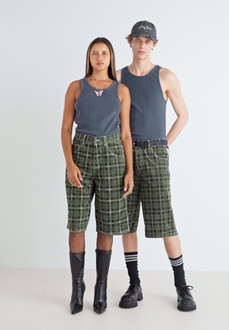Jaded London BROOKLYN JUMBO JORTS UNISEX - Shorts - green