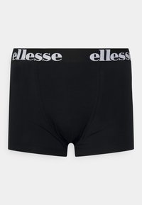 Svarta boxerkalsonger gjorda av mjukt tyg, med en slät midjeband som har "ellesse"-logotypen i vitt, sömlös design och en åtsittande passform.