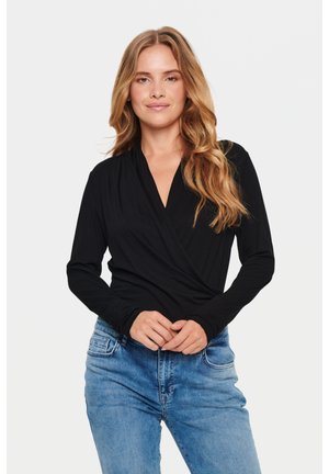 ViggaSZ Wrap - Tops ar garām piedurknēm - black