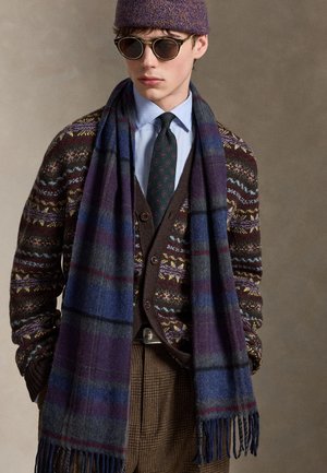 Polo Ralph Lauren, PLAID WOOL-CASHMERE SCARF UNISEX - Шал - dark blue/multi-coloured