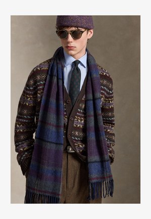 Polo Ralph Lauren, PLAID WOOL-CASHMERE SCARF UNISEX - Шал - dark blue/multi-coloured