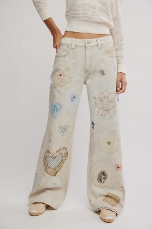 ILLUSIONS - Blugi loose fit - heirloom ivory