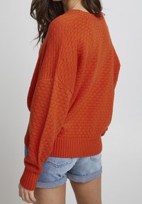 ICHI Stickad tröja - orange