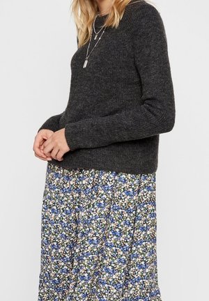 Striktrøje - mottled dark grey
