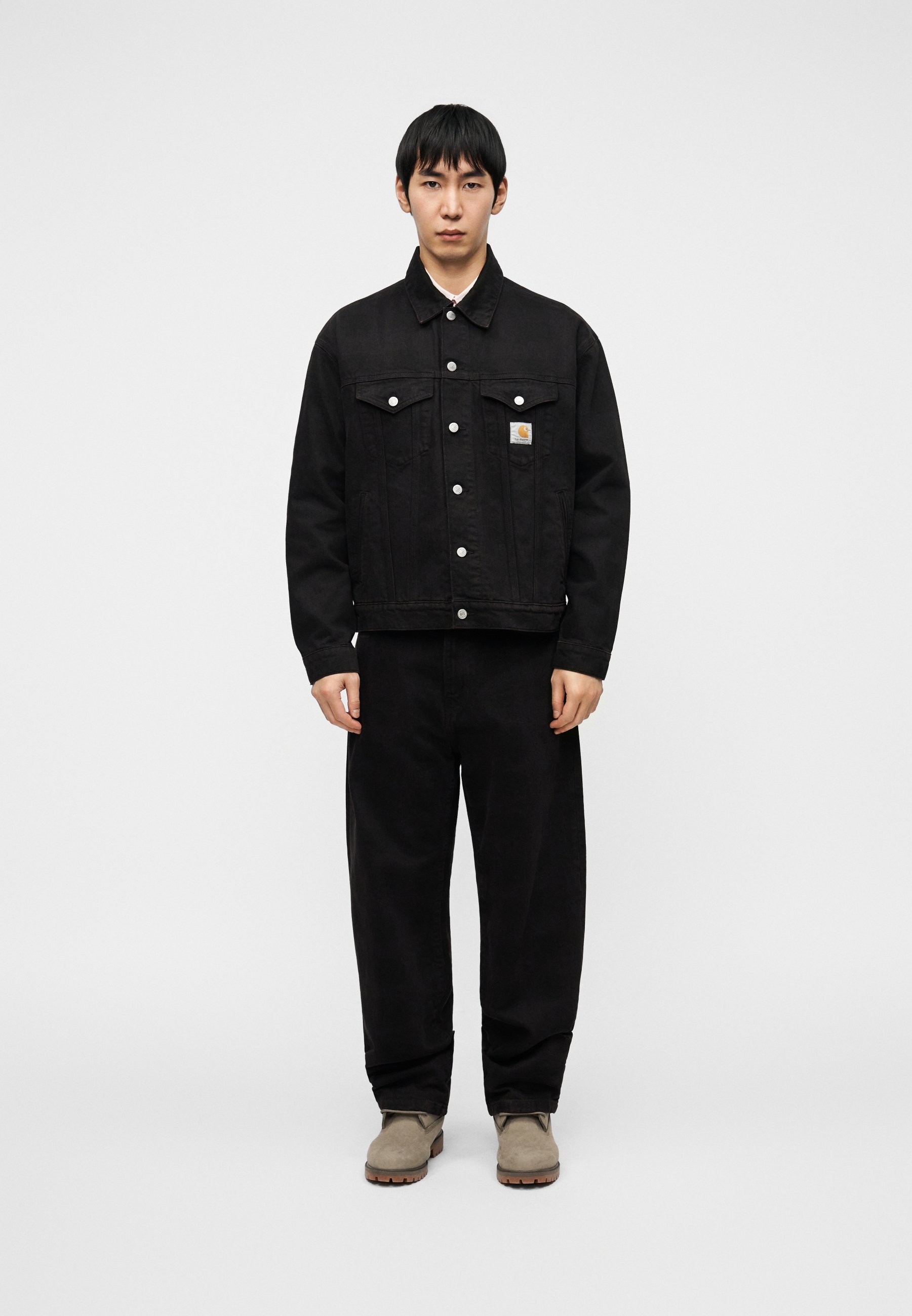 Carhartt WIP EVERSON TRUCKER JACKET - Casaco de ganga - black 