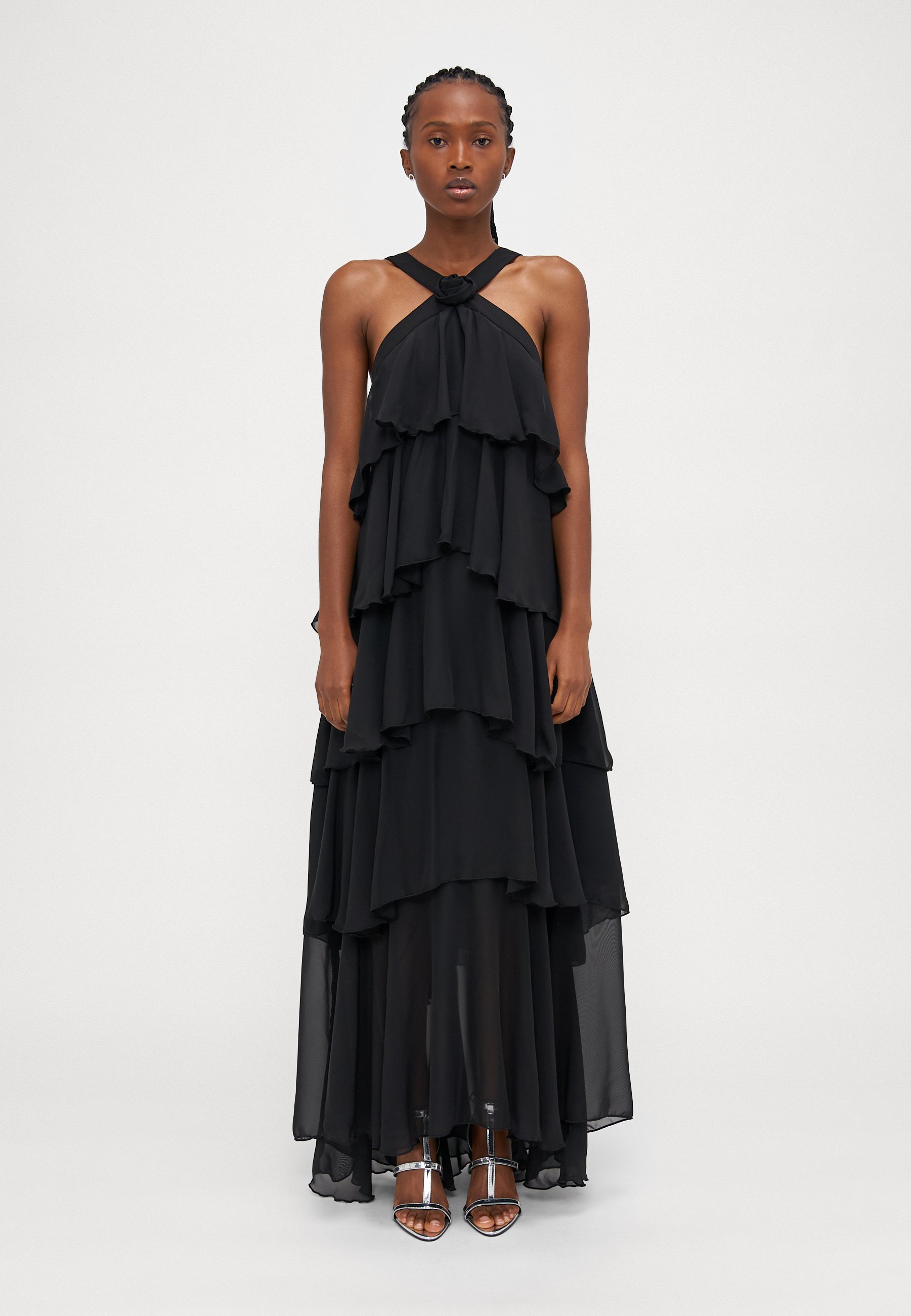 Vero Moda Petite VMFELICIA RUFFLE MAXI DRESS - Occasion wear - black -  Zalando.co.uk