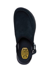 HEYDUDE DELRAY CLOG SUEDE - CLOGS - Wedge sandals - black black