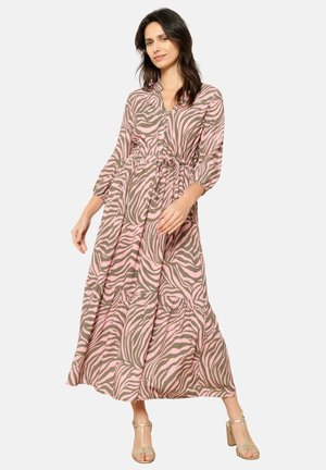 WITH ZEBRA PRINT - Maxi dress - khaki faded
