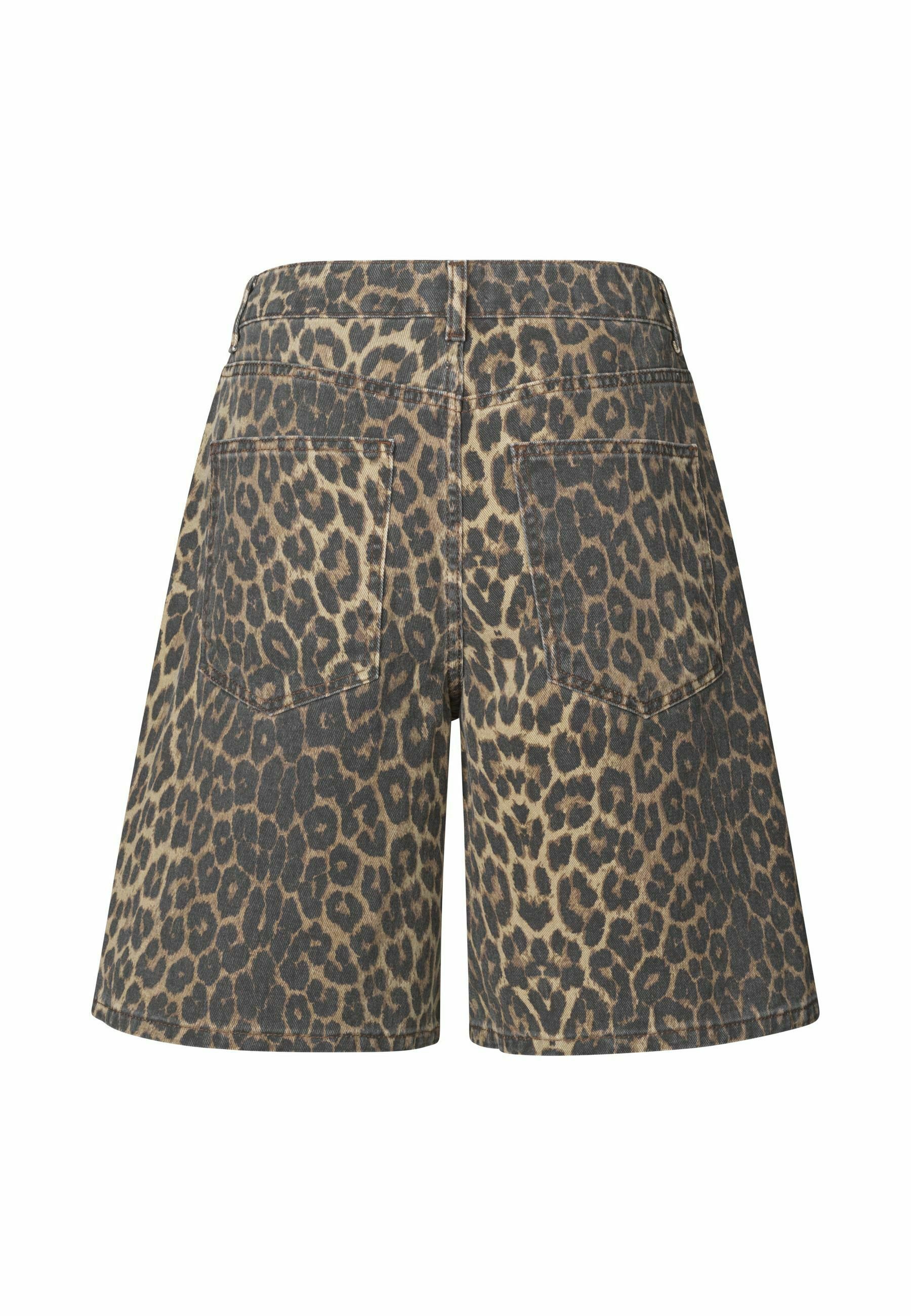 Global Funk Denim shorts - leopard mist/brown - Zalando