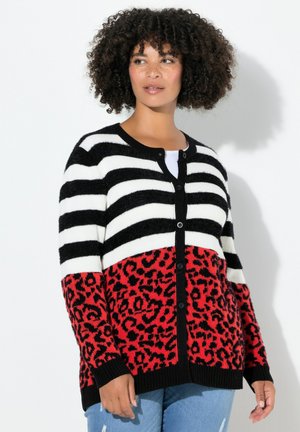 STRAIGHT FIT LEO STREIFEN - Chaqueta de punto - velvet red