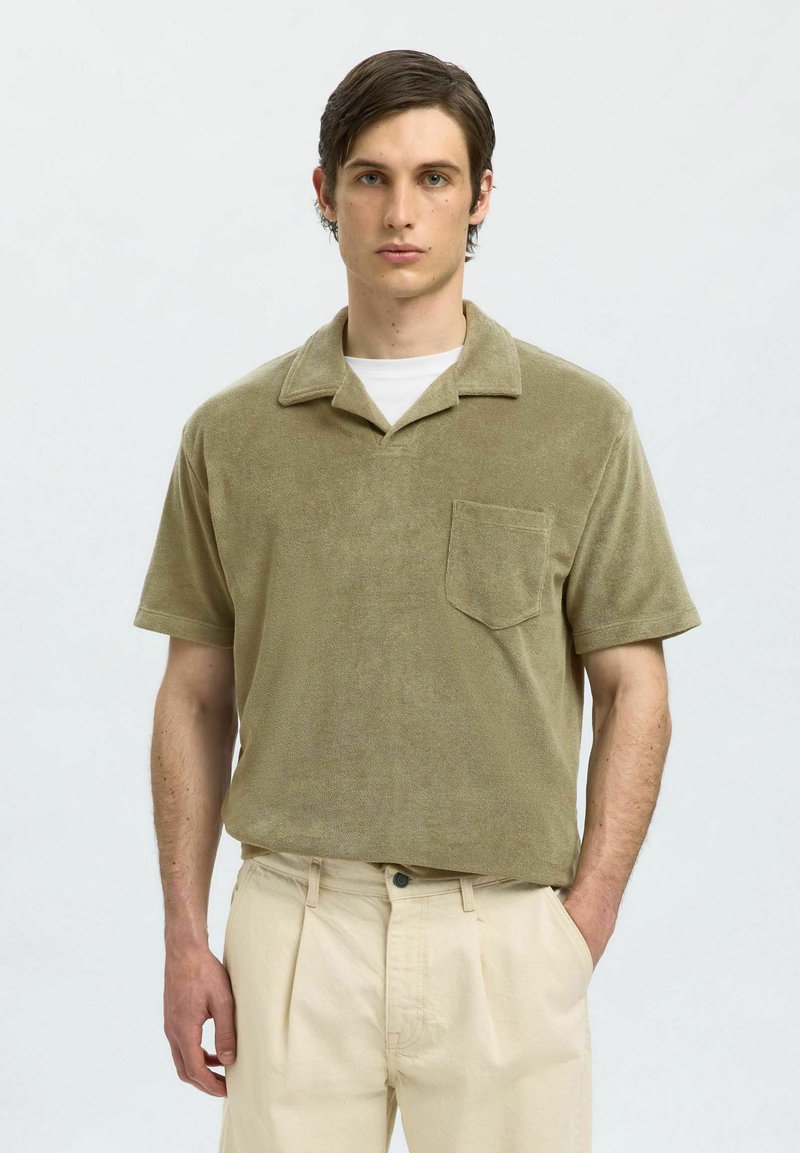 Selected Homme KURZARM - Polo majica - vetiver