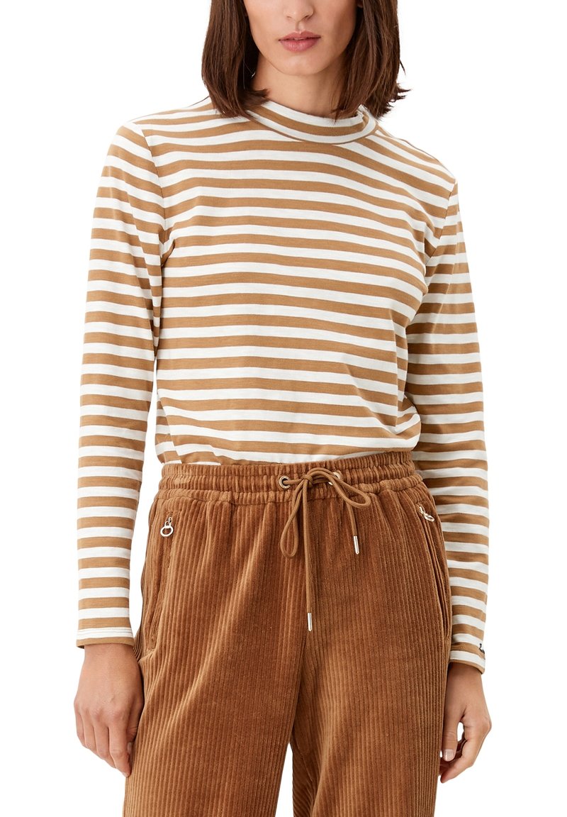 Damen T-Shirts | s.Oliver Langarmshirt brown/weiß - WS25589 Damen T-Shirts | s.Oliver Langarmshirt brown/weiß - WS25589