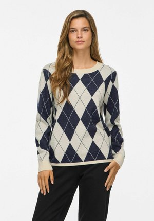 VILA, KNITTED PULLOVER VITIF ROUND NECK - Pullover - super light natural mel