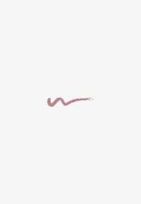 Matte mauve vloeibare lijn met een golvende vorm en een zachte textuur op een lichte achtergrond, wat suggereert dat het om een cosmetisch product zoals een lipliner gaat.