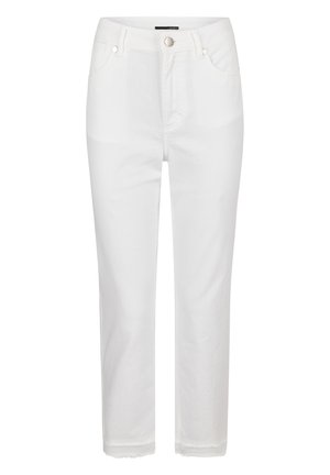 IN UNIFARBENEM STIL MIT FRANSEN - Slim fit jeans - weiß