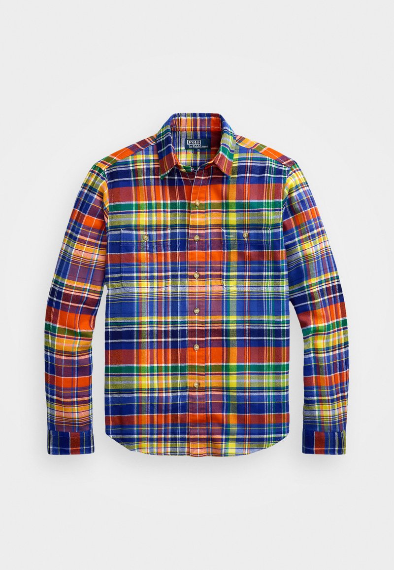 Polo Ralph Lauren CLASSIC FIT PLAID TWILL WORKSHIRT - Shirt - orange/royal multi