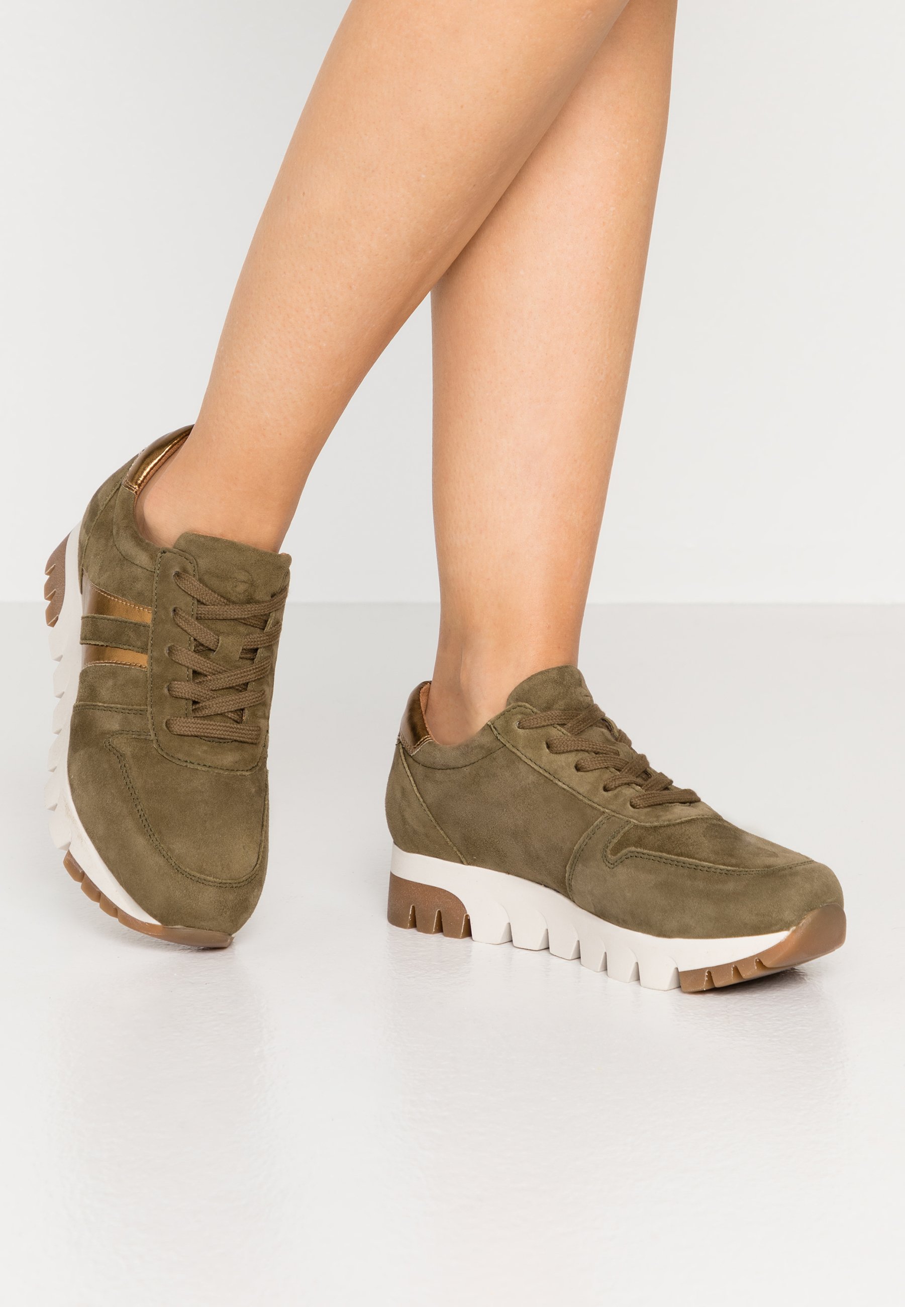 Tamaris LACE UP - Sneakers laag - olive/bronce/Groen - Zalando.nl