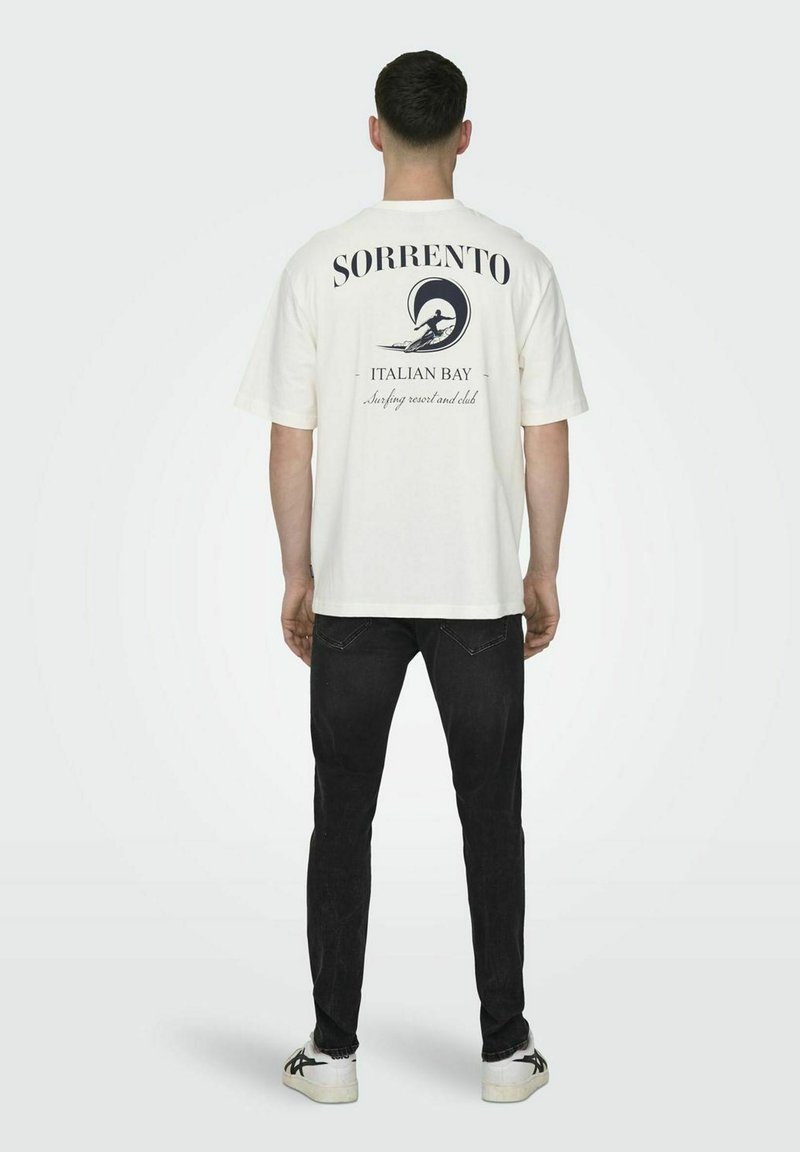 Only & Sons ONSMILO RLYES COAST - Camiseta estampada - bright white 2