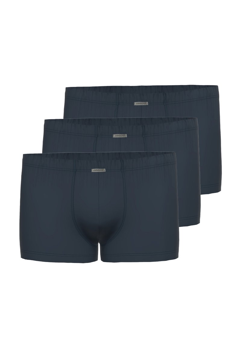 Herrunderställset med tre mörkgrå boxers. Tillverkade av mjukt tyg, med en elastisk midjeband och släta sömmar för komfort.