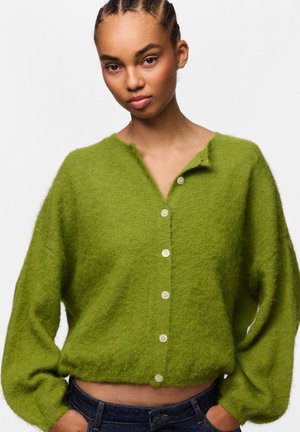 Pieces, PCALLIE LS O-NECK KNIT CARDIGAN MWA BC - Жилетка - woodbine detail melange