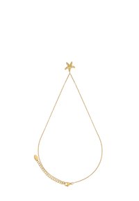 Gouden ketting met een sterfishing pendant met een gestructureerd oppervlak, verstelbare lengte met een karabijnhaak en verlengkettinkje.
