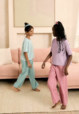 Next, REGULAR FIT - WOVEN WIDE LEG PYJAMAS 2 PACK SET - Pyjama - pink green