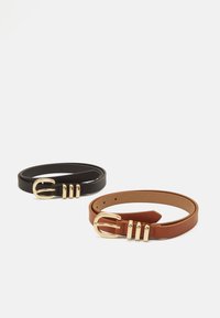 2 PACK - Klassiske belter - black/cognac