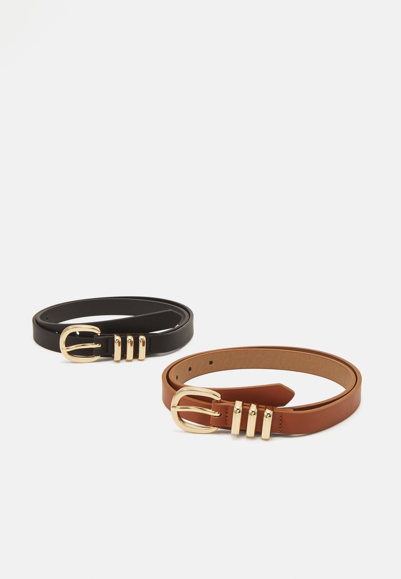 Even&Odd 2 PACK - Klassiske belter - black/cognac
