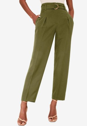 TAPERED BELTED - REGULAR FIT - Nadrágok - khaki green