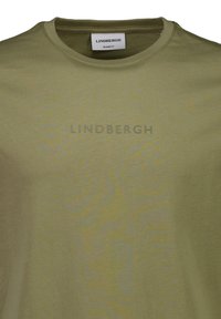 Olivegrünes T-Shirt in lockerer Passform mit Rundhalsausschnitt und dem auf der Brust geprägten Schriftzug "LINDBERGH".