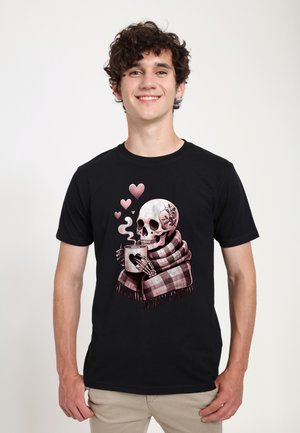 Henry Tiger, F4NT4STIC COZY WINTER SKELETON GIFT - ENJOY WARMTH AND COMFORT - T-shirt con stampa - black