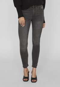 VILA Vaqueros pitillo - dark grey denim