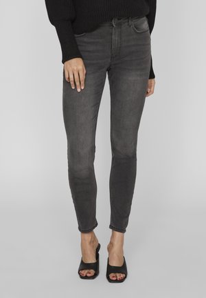 VILA Vaqueros pitillo - dark grey denim