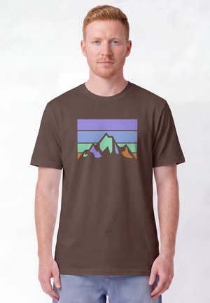 watapparel, RETRO LANDSCAPE - T-Shirt print - mocha
