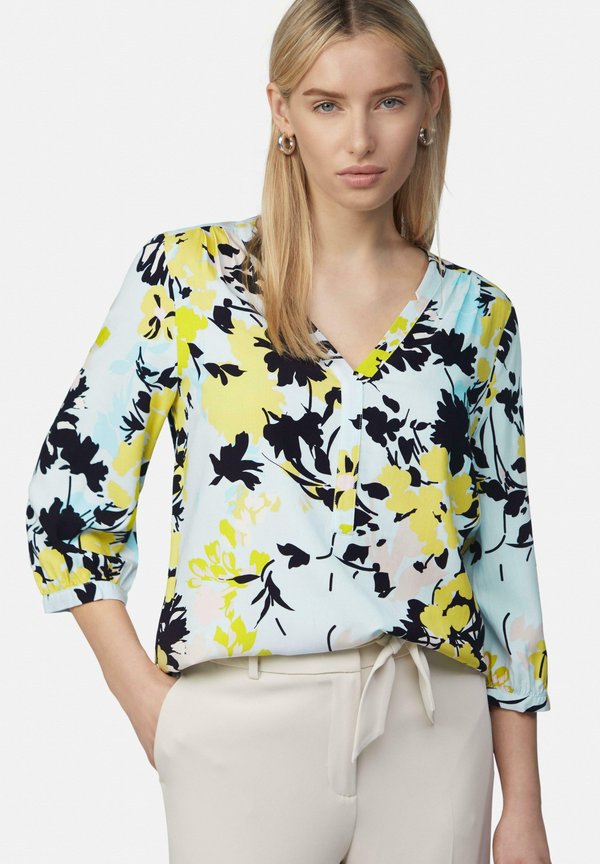 GEMUSTERTE MIT V-AUSSCHNITT - Bluse - hellblau