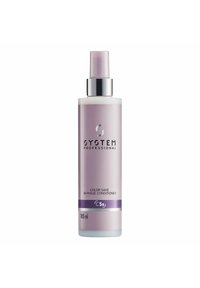 Bi-phase conditioner in a translucent lavender bottle. Features silver hardware and a purple label, with 185 ml capacity.