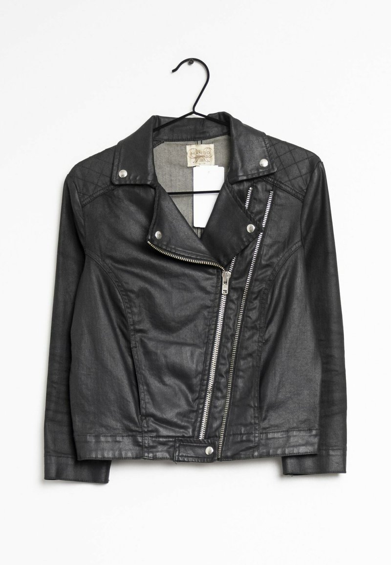 Mango Veste en cuir - black