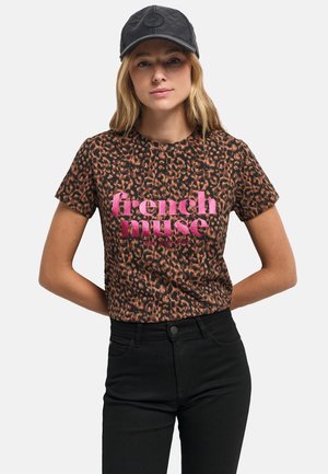MELVA LEOPARD - T-shirt imprimé - brown
