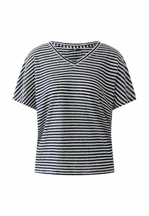 Oui, T-shirt print - white blue