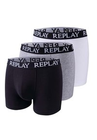 Replay 6ER PACK LOGO EINFARBIG - Boxer brief - schwarz schwarz grau weiß