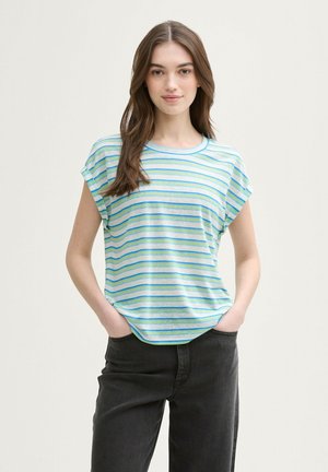 TOM TAILOR DENIM MIT STREIFENMUSTER - Print T-shirt - light multicolor stripe