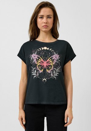 T-shirt imprimé - schwarz