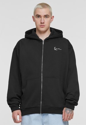 Karl Kani HOODED CHEST SIGNATURE ESSENTIAL - Jaka ar rāvējslēdzēju - black