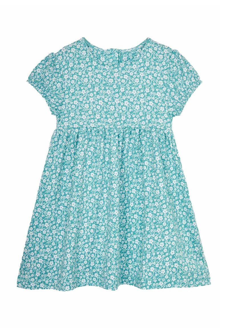 JoJo Maman Bébé STRAWBERRY DITSY FLORAL PUFF SLEEVE  REGULAR FIT - Rochie din jerseu - duck egg blue ditsy
