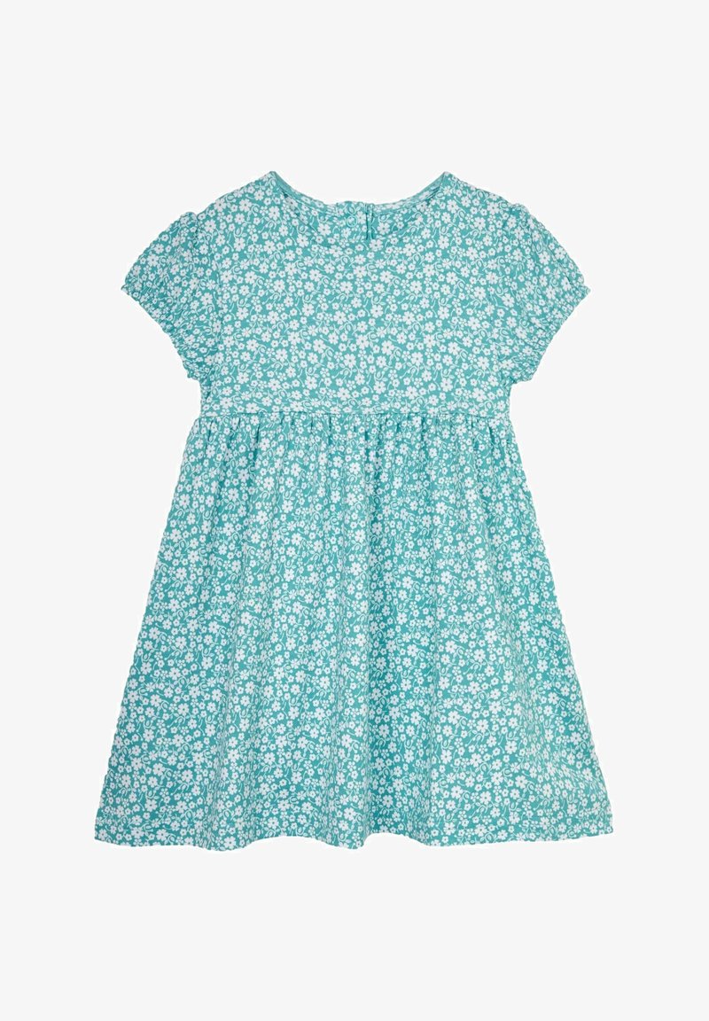 JoJo Maman Bébé STRAWBERRY DITSY FLORAL PUFF SLEEVE REGULAR FIT - Rochie din jerseu - duck egg blue ditsy