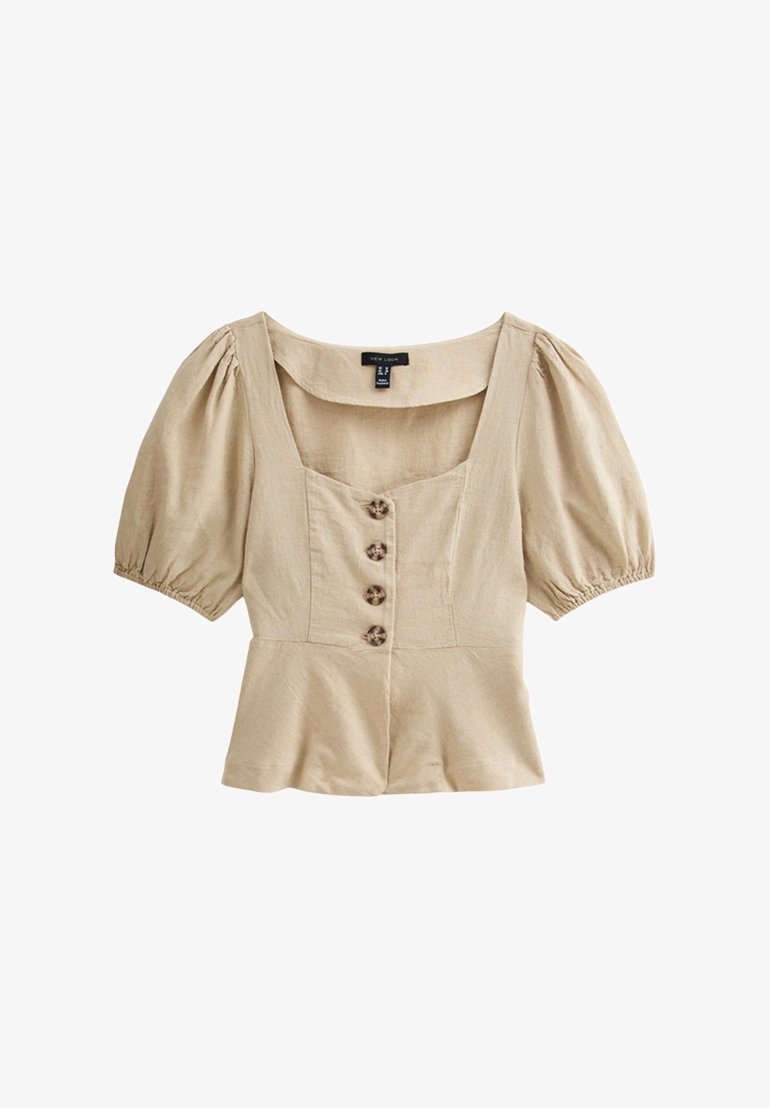 Look Button New Look BUTTON UP - Blouse - stone - ZALANDO.FR