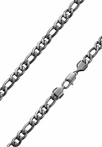 Must kett ahel mustas, millel on omavahel põimunud ovaalsed lingid ja turvaline clasp. Sujuv tekstuur poleeritud viimistlusega.