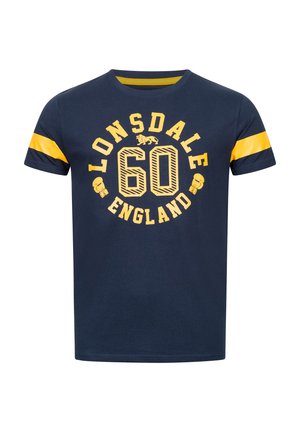 Lonsdale NORMALE PASSFORM ASKERSWELL - T-shirts print - navy/yellow