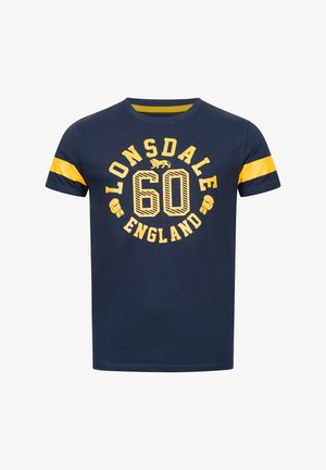 Lonsdale NORMALE PASSFORM ASKERSWELL - T-shirts print - navy/yellow